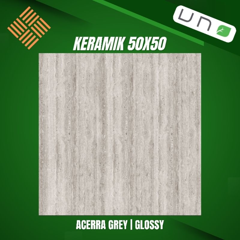 KERAMIK 50X50 ACERRA GREY | GLOSSY | UNO