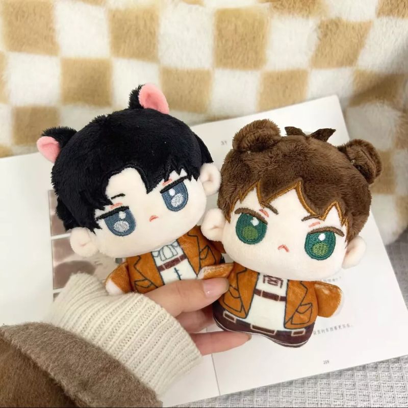12CM Attack On Titan Anime Plush Toys Levi Ackerman Eren Jaeger Starfish Doll Keychain Kawaii Stuff