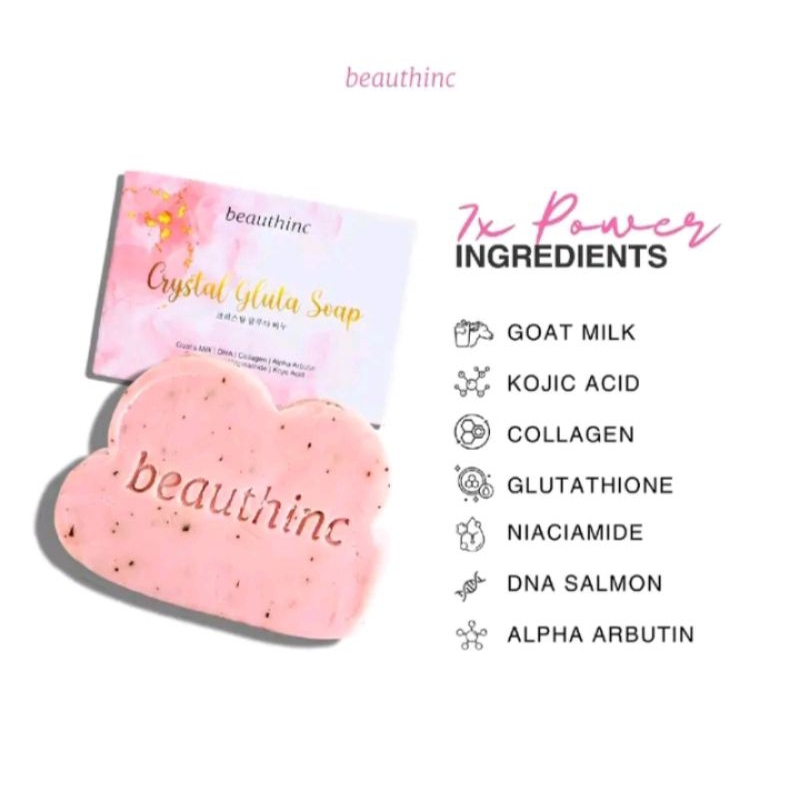 (ORI) SABUN CRYSTAL GLUTA SOAP BEAUTHINC / Sabun pencerah kulit ORIGINAL BPOM