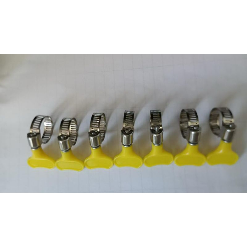 Klem Selang Stainless Kuping Kuning Merah