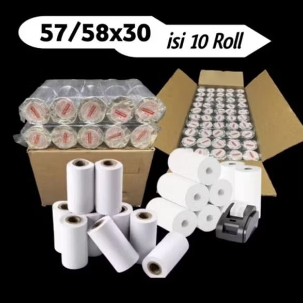 

Kertas struk Thermal Murah 57/58x30 paket 10
