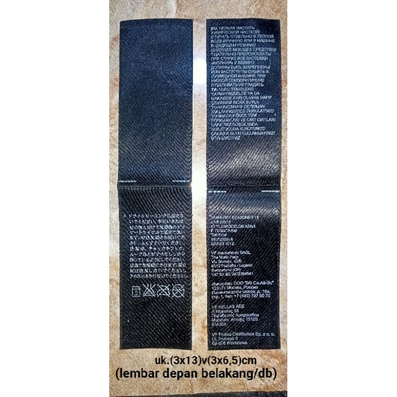 

label merek brand label (care misc) label tag tnf the north fa¢e