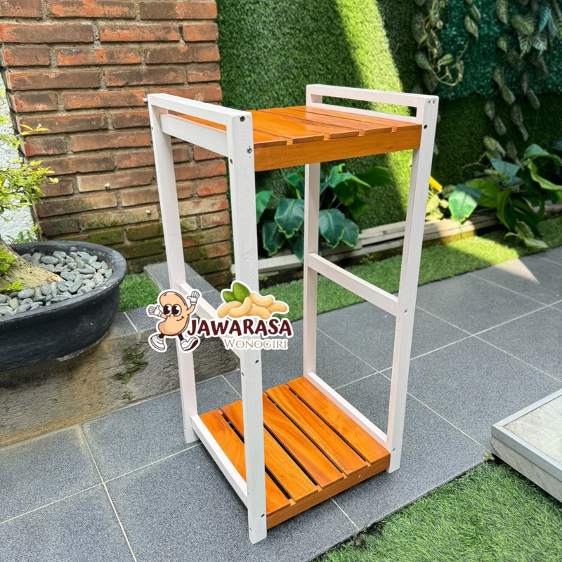 RAK RICE COOKER DAN RAK GALON KAYU 2 SUSUN MINIMALIS SERBAGUNA