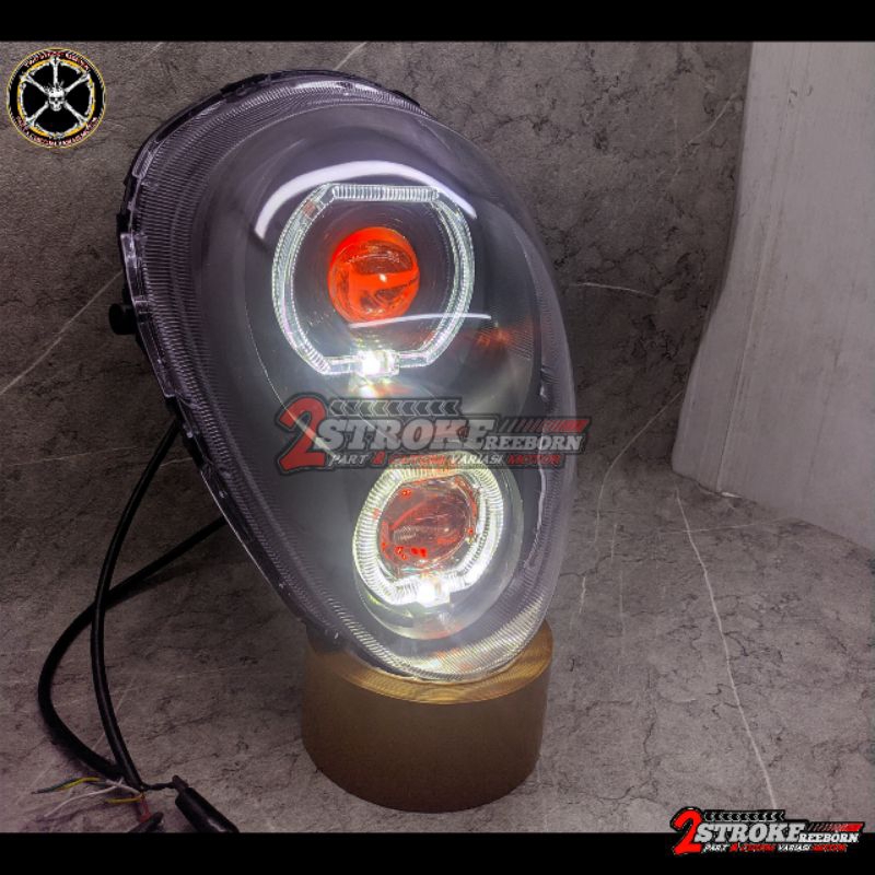 Lampu depan scoopy karbu scoopy lama isi lampu duoble ala biled custom lampu depan scoopy lama duobl