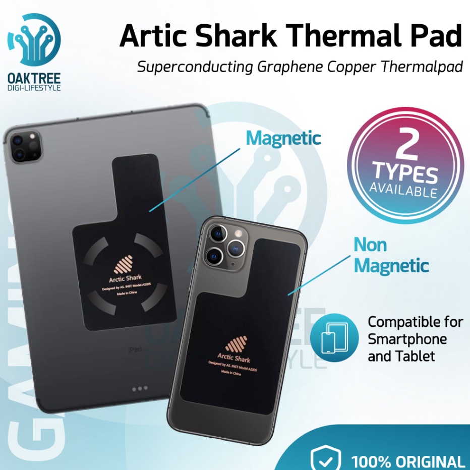 Oaktree Arctic Shark Heatsink Graphene Copper Pad Pendingin HP
