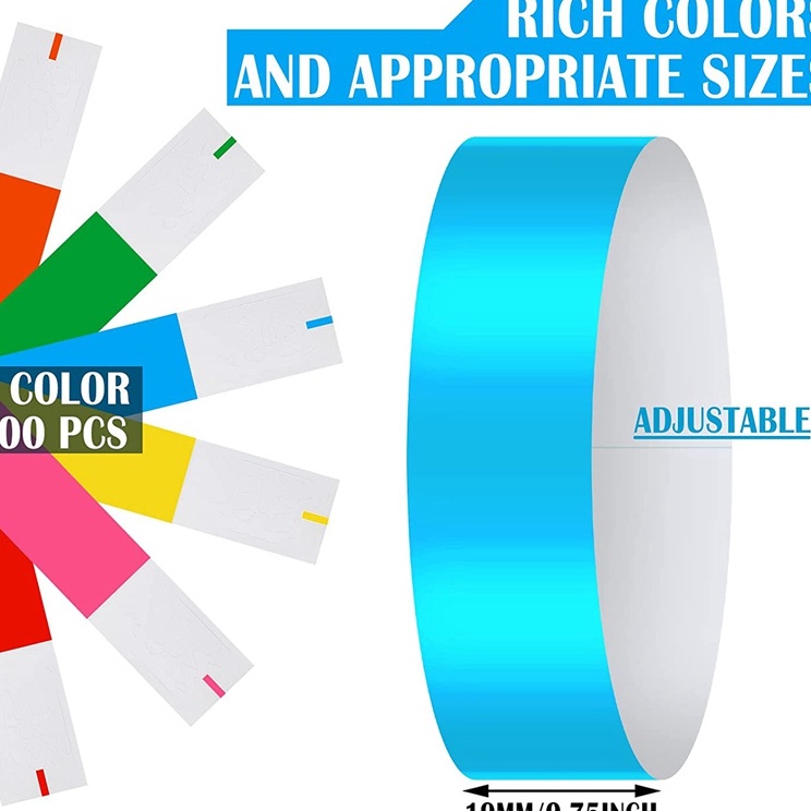 6pcs Gelang Tiket Event Gelang Tiket Anti Air PVC Gelang Wahana Gelang Tiket Lanyard