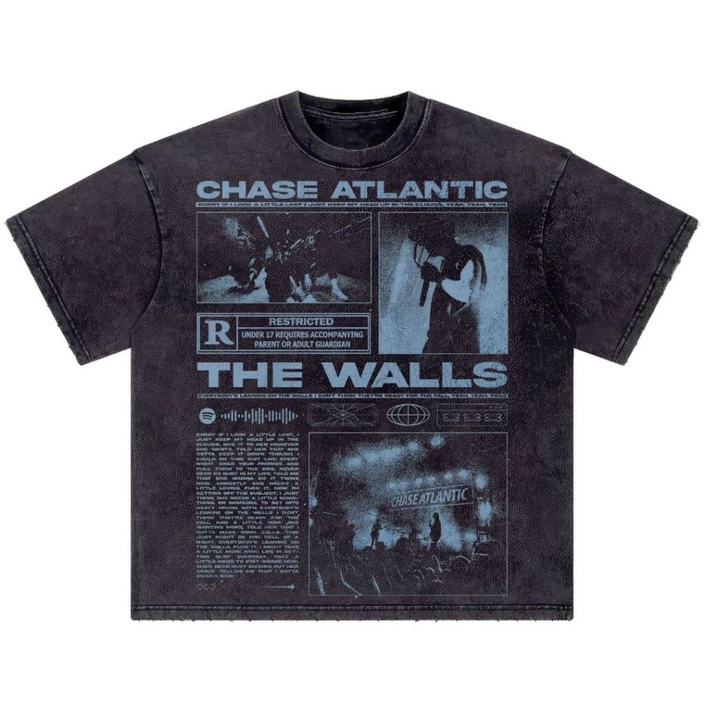 Gore Notch "Chase Atlantic" Stone Wash Oversized T-Shirt | COD | Atasan | Kaos Band