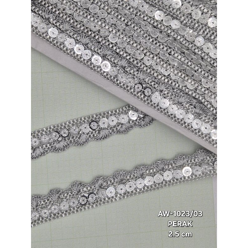 Renda india emas perak payet AW 1023/03
