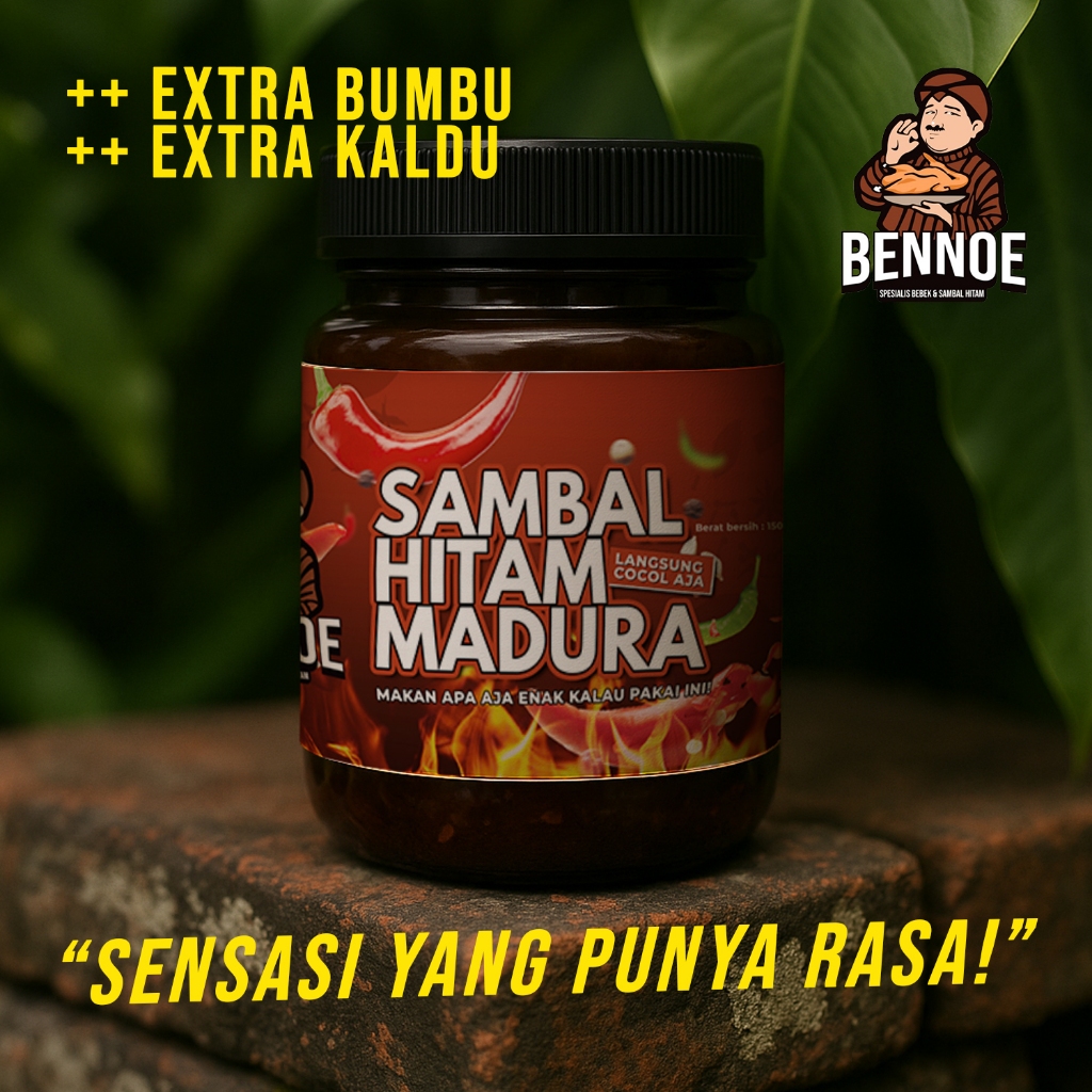 

Sambal Hitam Dengan Ekstra Kaldu dan Ekstra Bumbu - BEBEK BENNOE/200gr