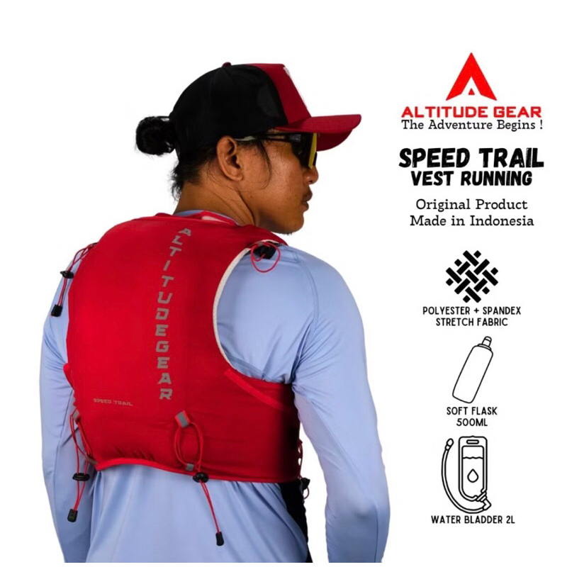 Tas Hydropack Trail Running Altitude Gear Speed Trail Vest Trail Running Pria dan Wanita