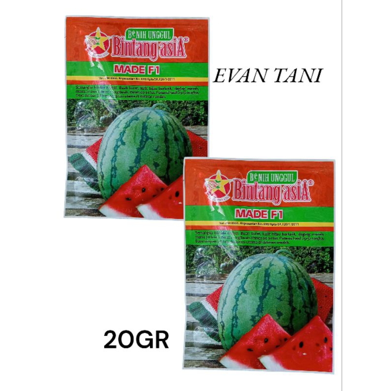 Made F1 20gr Benih Semangka Hibrida Bulat Bintang Asia Madeira Diva