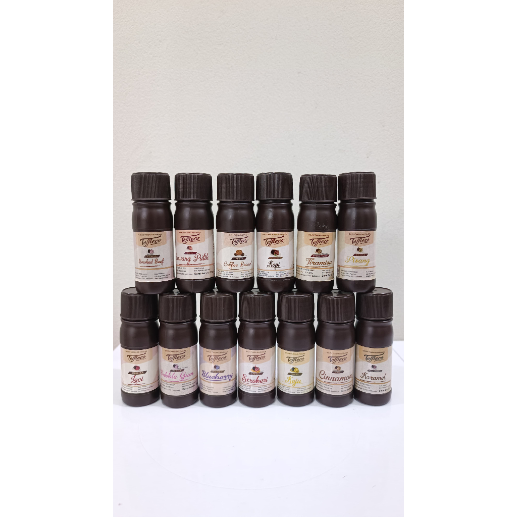 

TOFFIECO FLAVOUR / ESSENCE 25 GRAM / PERISA LECI KEJU ALMOND KOPI VANILA PISANG STROBERI PROMO