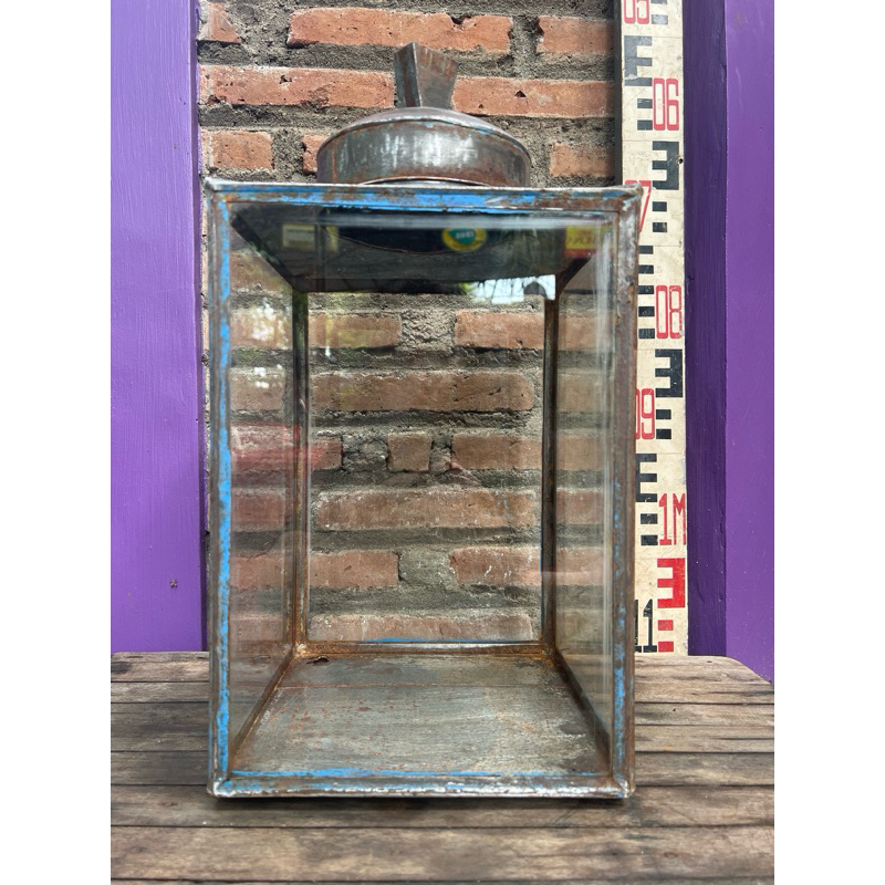 Kaleng / Blek Krupuk Lawas Bahan Stainless-Kaca