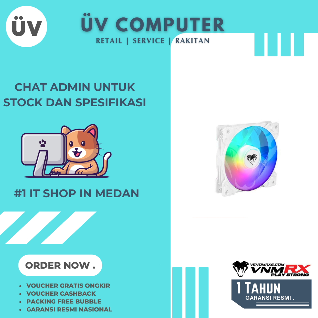 Fan Casing PC Komputer | VenomRX Venom-RX Rhombus Fixed RGB | Fan Case | 120mm 12cm | 4Pin Molex | W