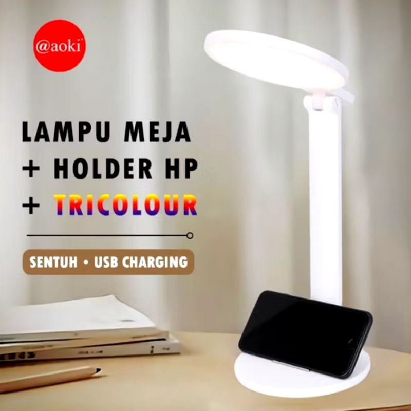 Lampu Meja, Lampu Belajar, Lampu Cas AOKI AK-6065