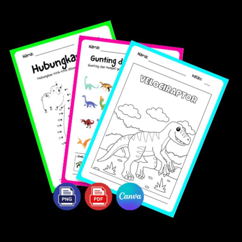 

Lembar belajar anak TK / Seri Dinosaurus