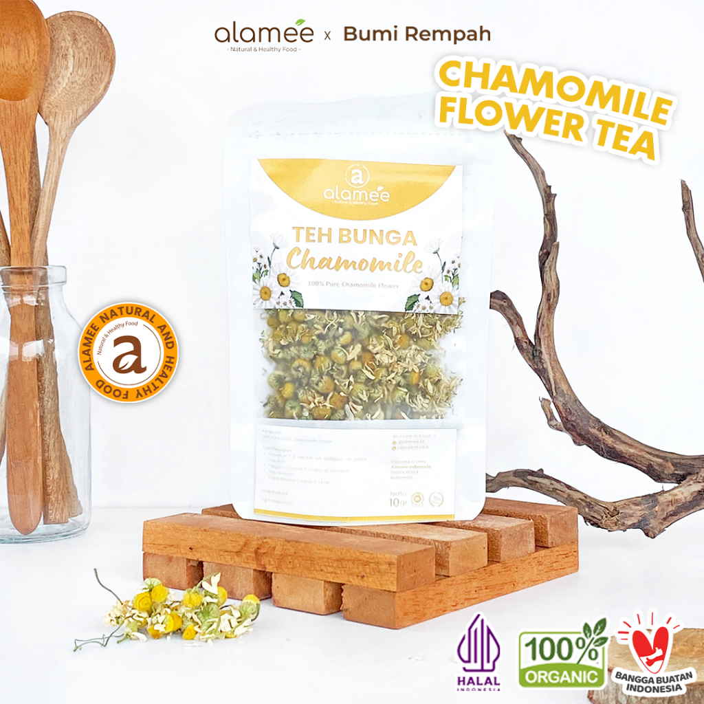 

ALAMEE Chamomile Tea Teh Bunga Camomile Flower Bunga Kamomile Dried Flower Organik Siap Minum 10gr