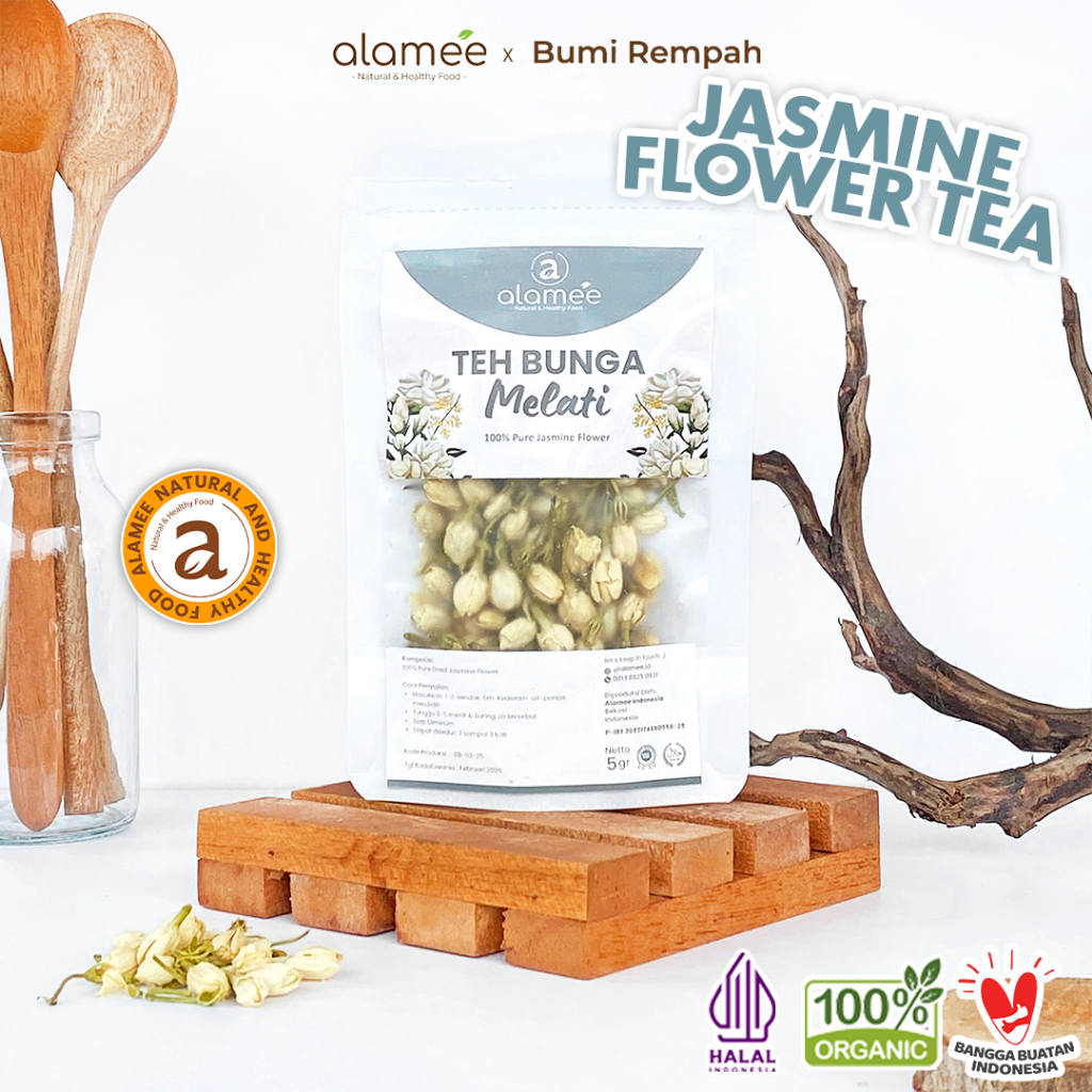 

ALAMEE Teh Bunga Jasmine Tea Flower Melati Organik Jasmin Herbal Kering Dried Siap Seduh Minum 5gr