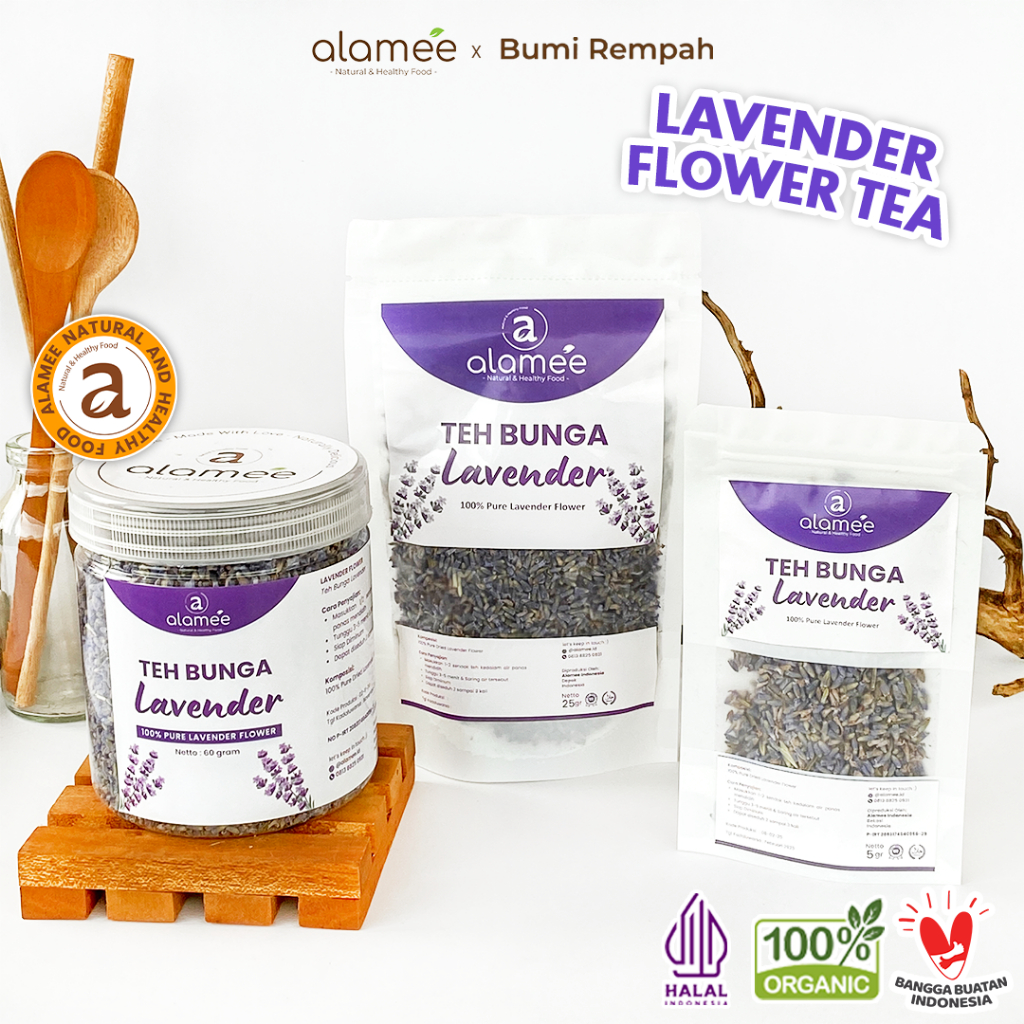 

ALAMEE Teh Bunga Lavender Insomnia Tea Organik Kering Dried Flower Herbal Alami Organic