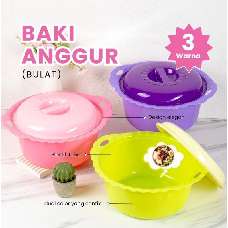 PRASMANAN BULAT TUTUP PLASTIK LOVENIA [ D.32 CM × T.12 CM ] || BAKI BULAT TUTUP LOVENIA || NAMPAN TU