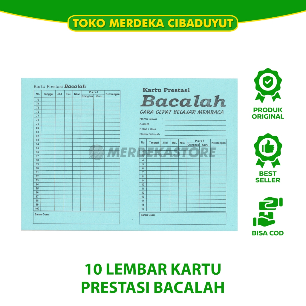

Kartu Prestasi Bacalah | Cara Cepat Belajar Membaca | BC 19.5x28 Cm