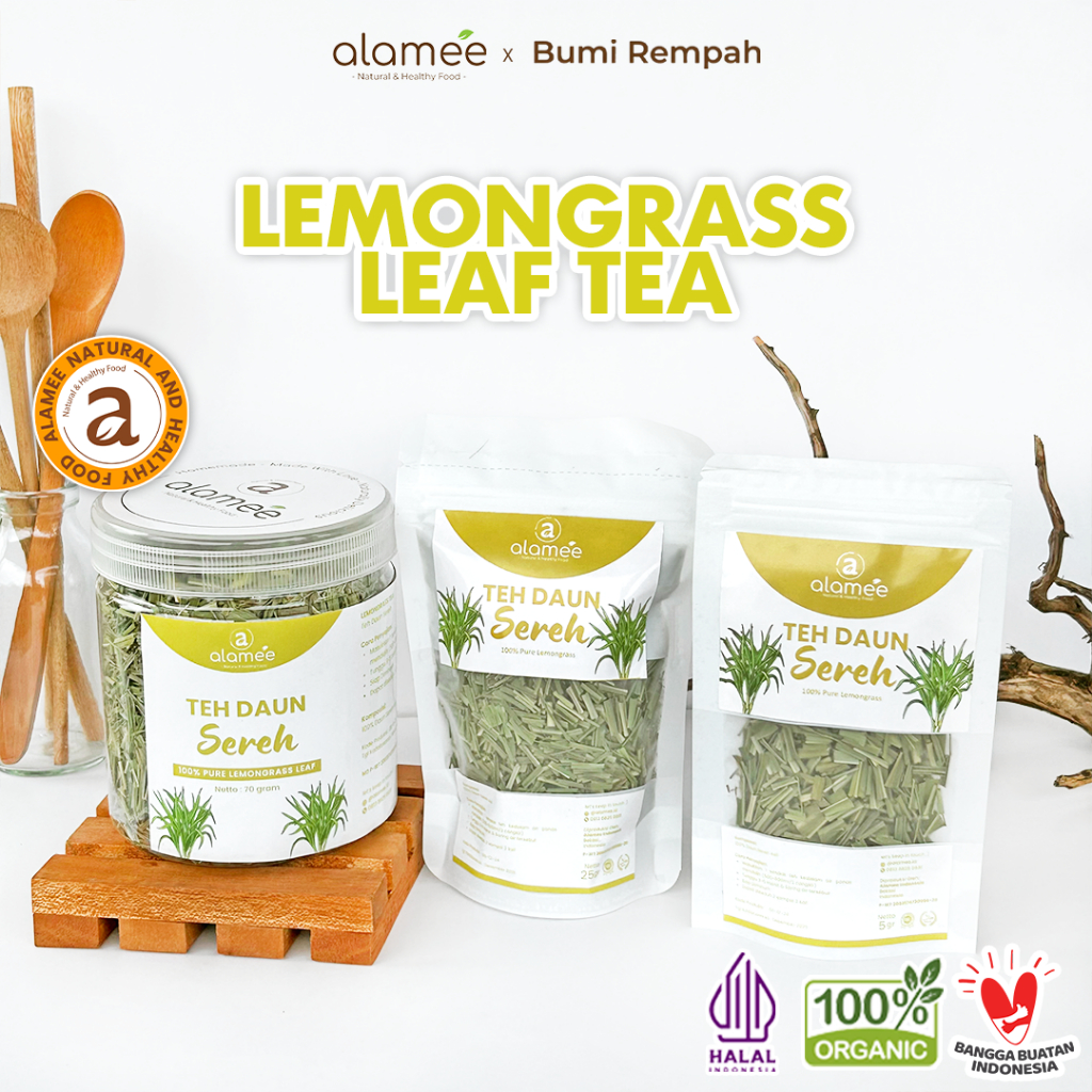 

ALAMEE Teh Daun Sereh Lemongrass Leaf Tea Organik Kering Dried Serai