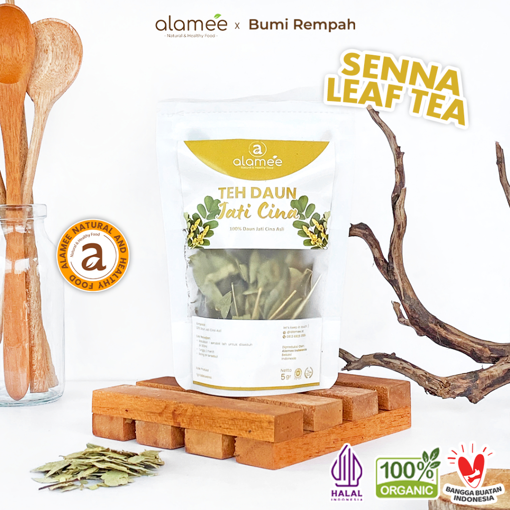 

ALAMEE Teh Daun Jati Cina Senna Leaf Tea Teh Herbal Alami Organik Organic Siap Seduh Minum 5gr
