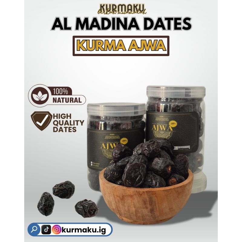 

Kurma ajwa premium 500gram |kurma nabi |kurma azwa |ajwa madinah