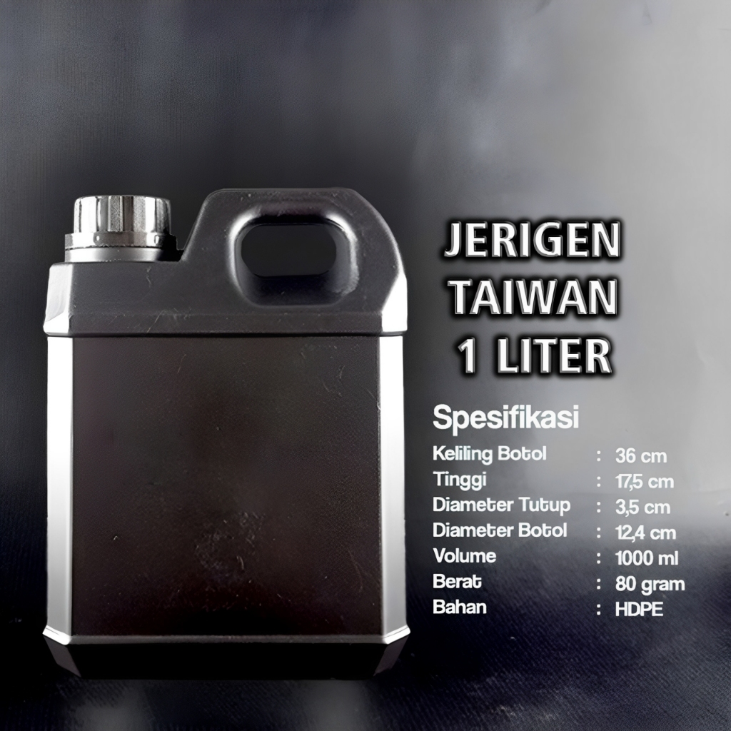 JERIGEN 1 LITER HITAM / JERIGEN 1000ML TAIWAN HITAM