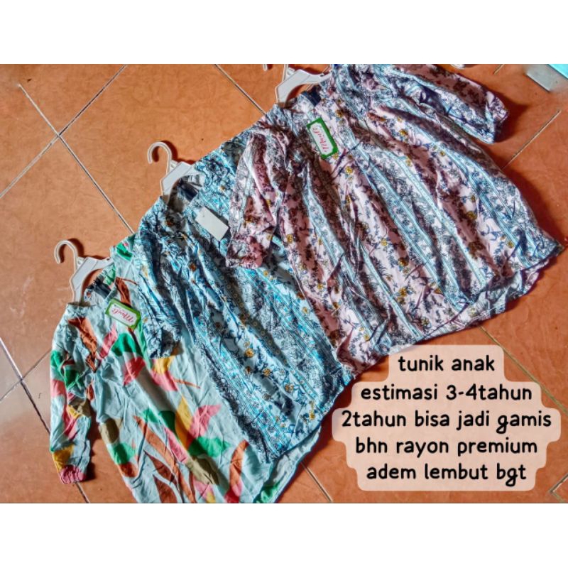 new tunik anak rayon premium 2-3tahun | gamis anak rayon premium 1-2tahun | tunik anak rayon motif e