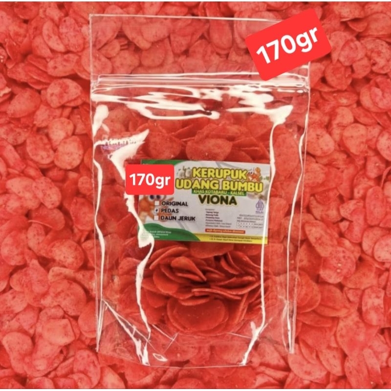 

KERUPUK UDANG BUMBU VIONA KHAS KOTABARU KALSEL PEDAS GURIH & RENYAH BERAT 175 GR