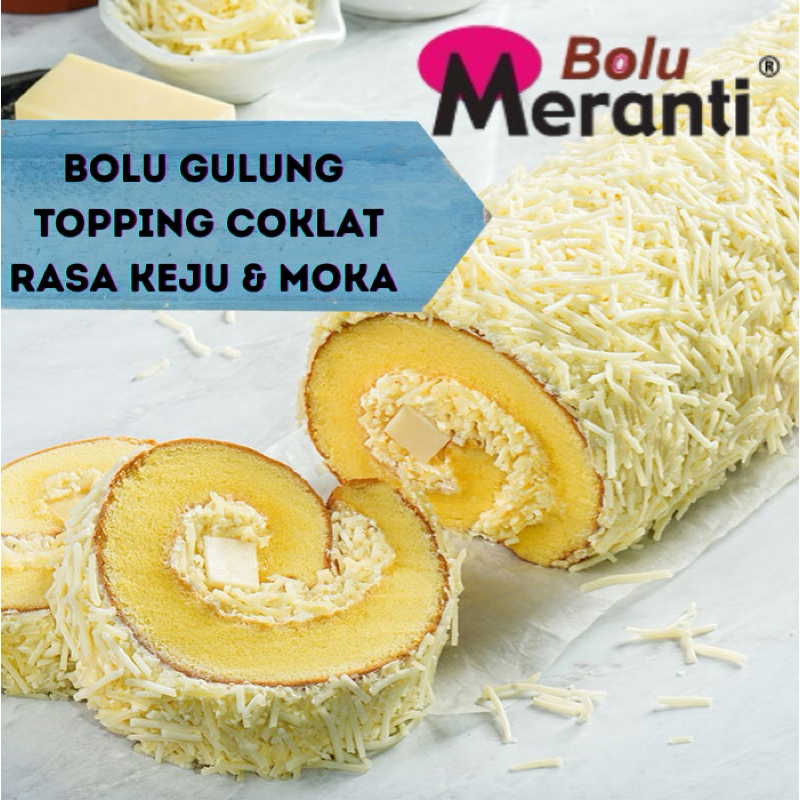 

BOLU GULUNG MERANTI TOPING KEJU RASA KEJU & MOKA
