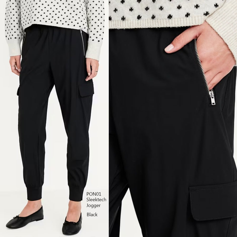 [shp] OLD-N 01 Sleek-TechCargo Jogger Pants - Celana Jogger Panjang Hitam Polos Wanita Branded