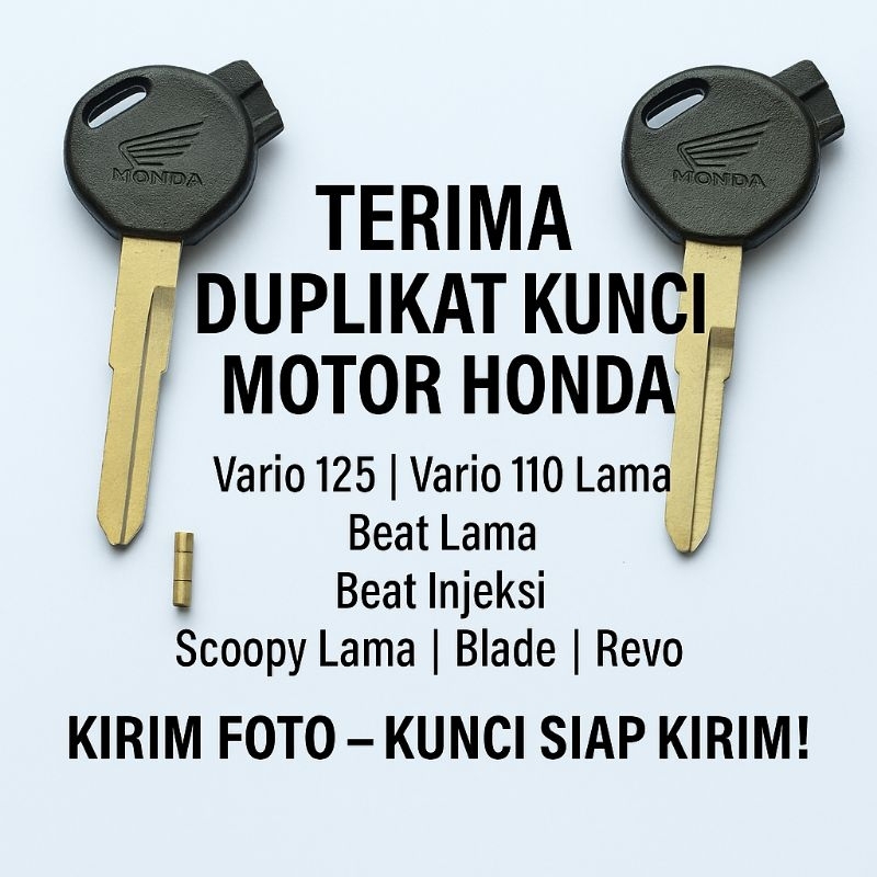 Duplikat Kunci Online | Kunci Motor Honda |  Vario 125 | Vario 110 Lama & Baru | Beat Lama & baru | 