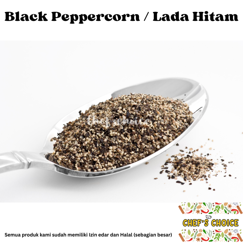 

Black Pepper Crushed 500 / Black Pepper Cracked / Lada Hitam Pecah 500 gram