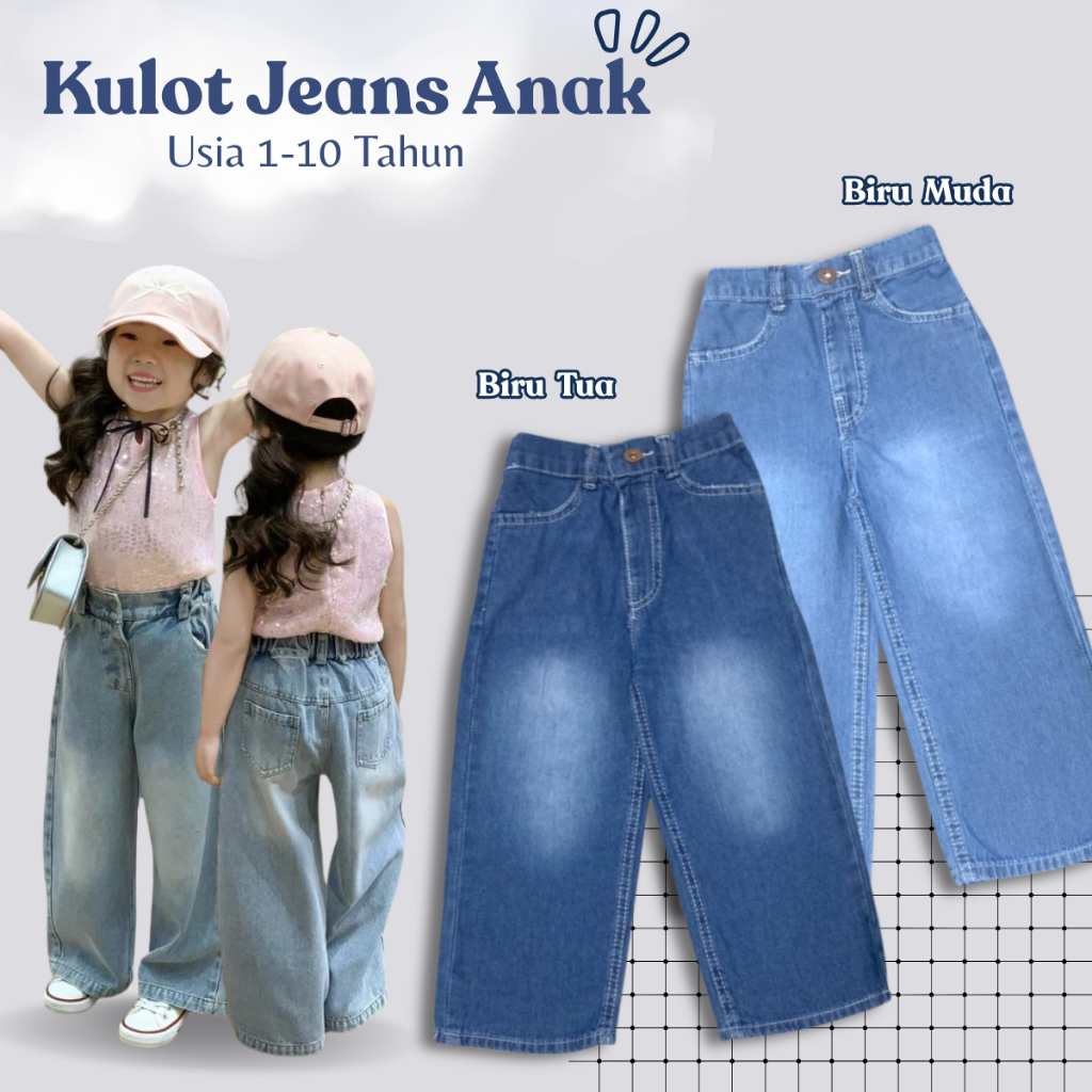 CELANA KULOT JEANS KOREA ANAK PEREMPUAN TREND