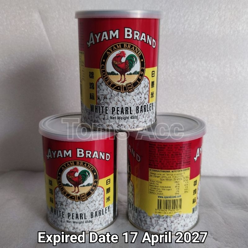 

Beras Barley Ayam Brand 450 gr Barli Putih White Pearl Ayam Brand Jali