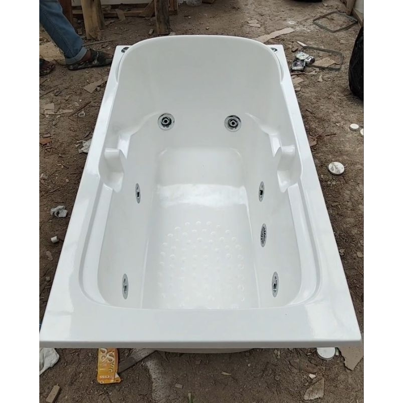 bathup vemina 148x69x40 bahan marble. paket komplit mesin, kran, afur, bantalan kepala