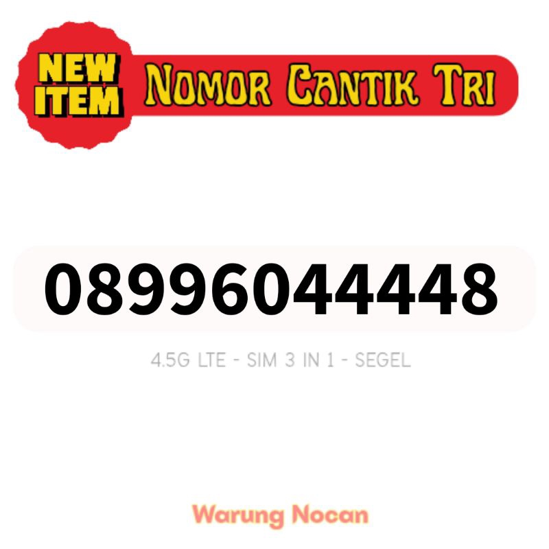 Nomor cantik tri tree perdana 3 cantik 11 Digit 44448
