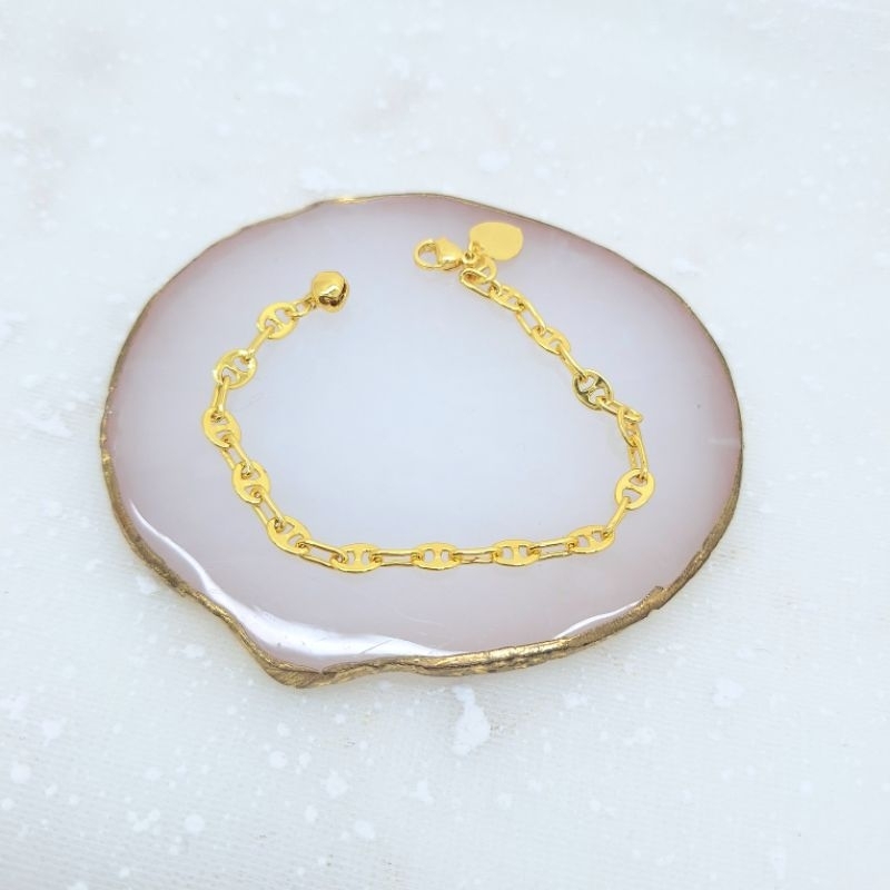 Gelang Rantai Polos Bahan Lapis Emas mirip emas Asli