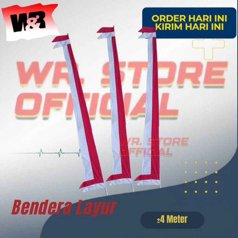 umbul-umbul bandir layur panjang 4 meter isi 20 pcs(1 kodi)