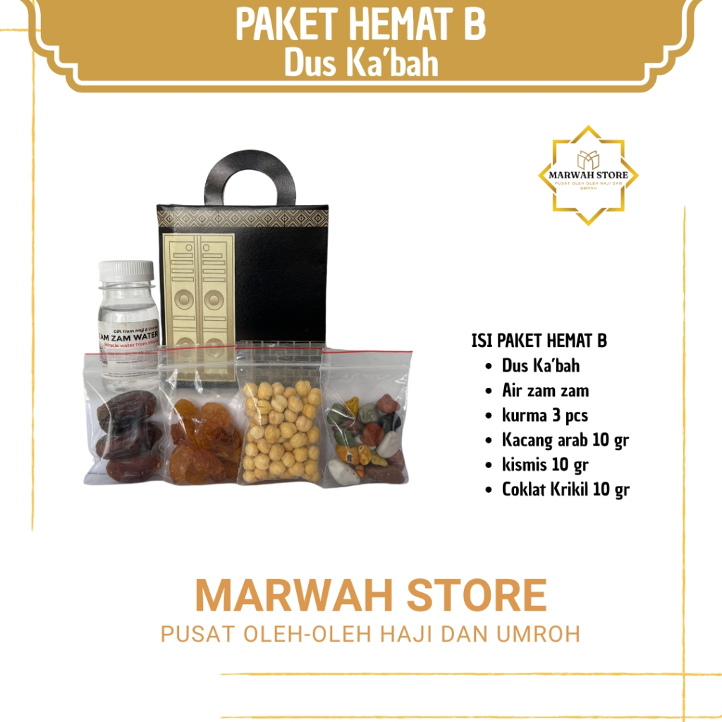 

Oleh-oleh Haji dan Umroh Paket Hemat B Dus Ka'bah Lengkap Air Zamzam