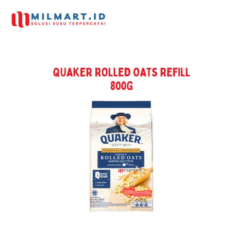 

QUAKER ROLLED OAT OATMEAL TINGGI SERAT & PROTEIN POUCH REFILL