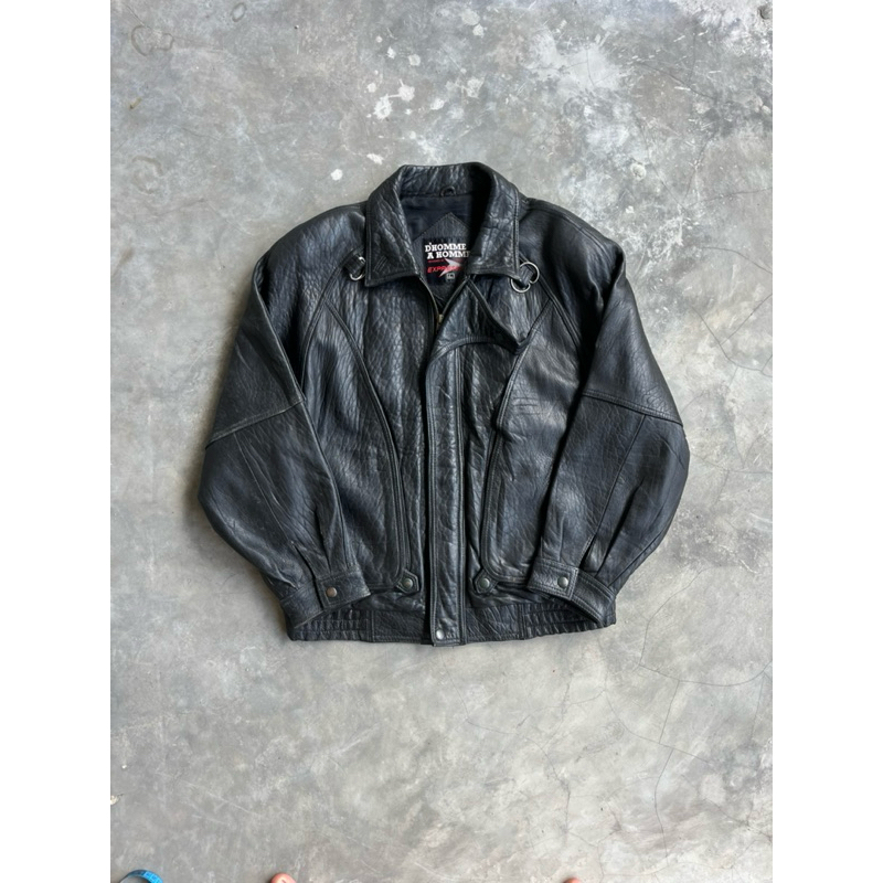 jaket kulit vintage dhomme a homme