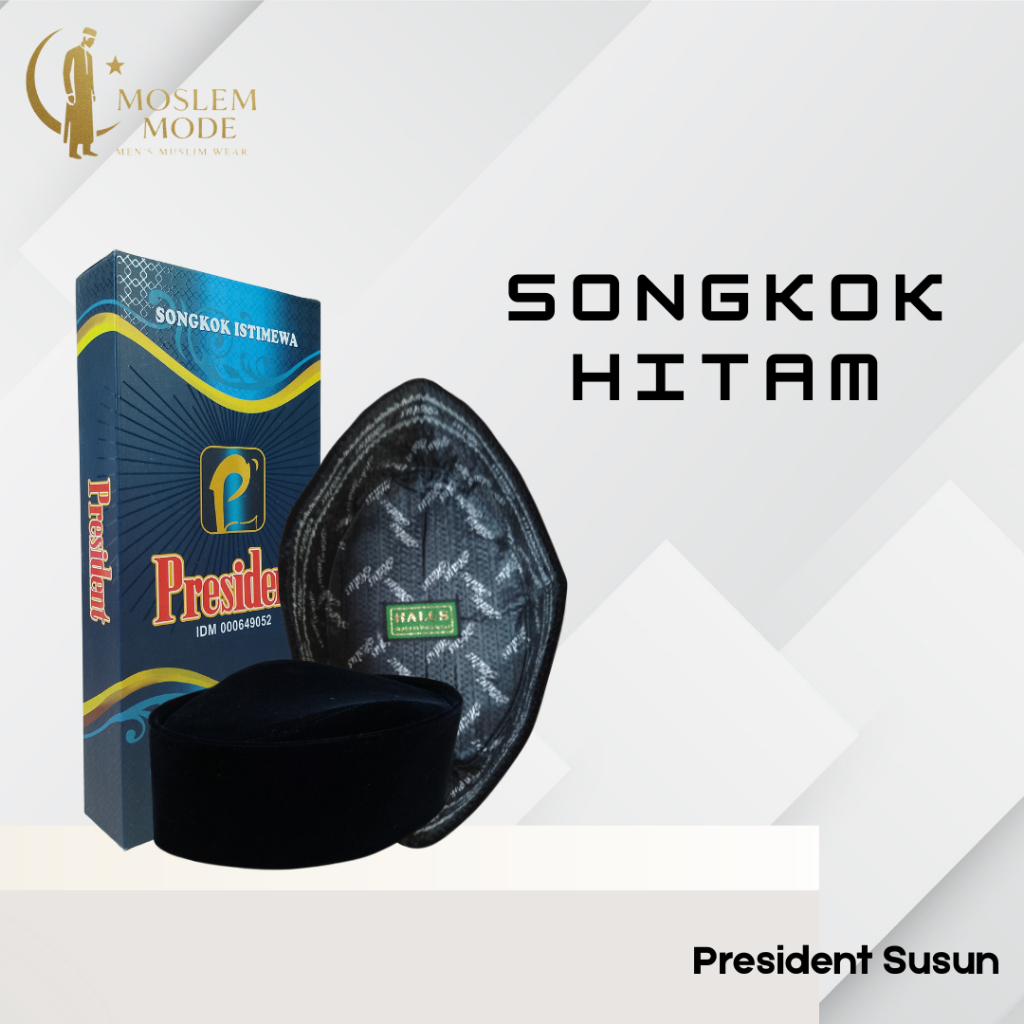 Songkok Hitam President Peci Hitam Songkok Kopiah Peci Songkok Nasional President Premium Susun