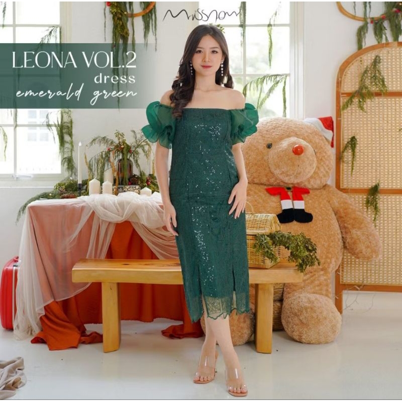 Night Gown Dress Premium Emerald Green Gaun Malam Pesta Cantik