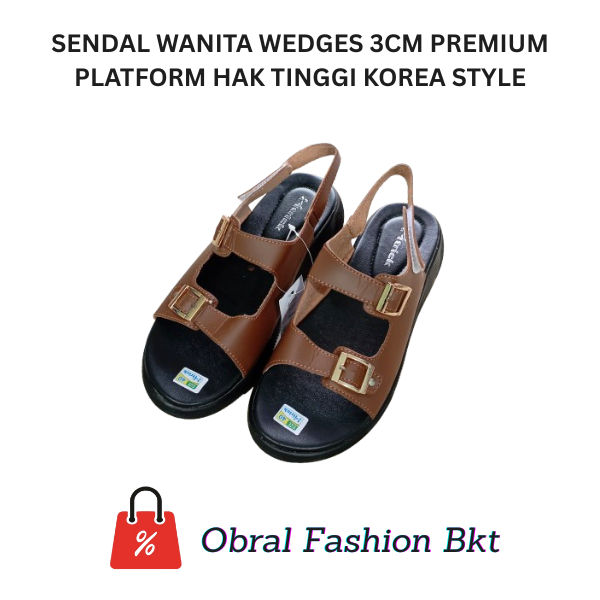 SENDAL WANITA WEDGES 3CM PREMIUM PLATFORM HAK TINGGI KOREA STYLE