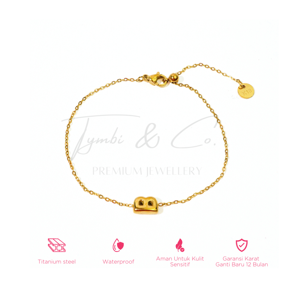 Tymbi&Co - Thin Bubble Adjustable Bracelet (SERUT) | Gelang Serut Titanium Anti Karat | Gelang Inisi