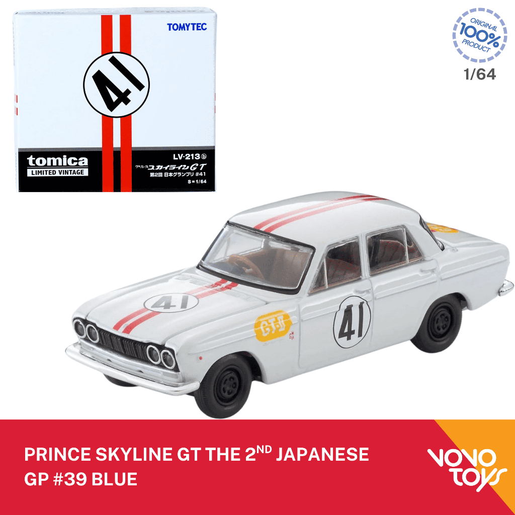Tomica Limited Vintage TLV-213b Prince Skyline GT The 2nd Japanese GP #41 White