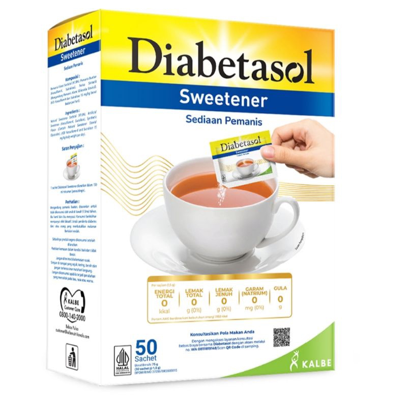 

SWEETENER - Diabetasol Pemanis Gula tanpa Kalori 25/50/100pcs